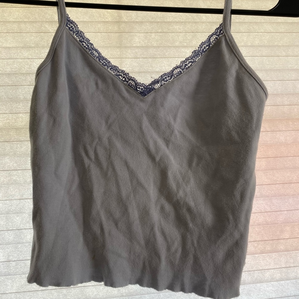 Blue cropped tank top